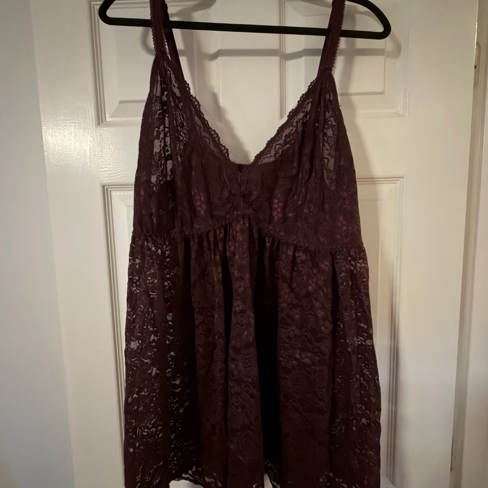 Torrid Burgundy Lace Babydoll Lingerie Dress
